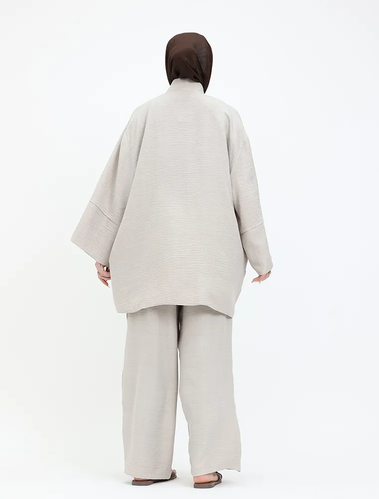 Stone Linen Feel Casual Co Ord